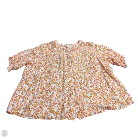 Top Short Sleeve By Croft And Barrow In Floral Print, Size: 2x