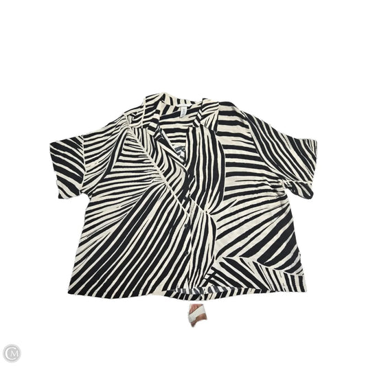 Top Short Sleeve By H&m In Black & White, Size: Xl