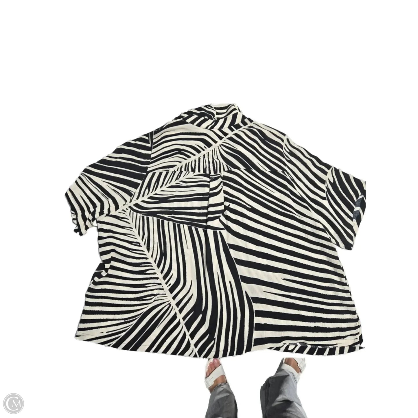 Top Short Sleeve By H&m In Black & White, Size: Xl