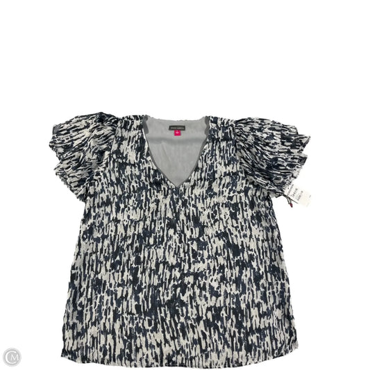 Top Short Sleeve By Vince Camuto In Grey & Silver, Size: S