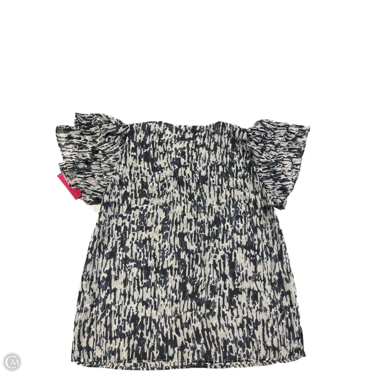 Top Short Sleeve By Vince Camuto In Grey & Silver, Size: S