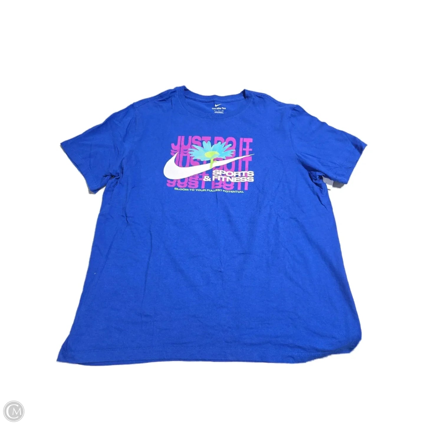 Top Short Sleeve Basic By Nike In Blue, Size: Xl