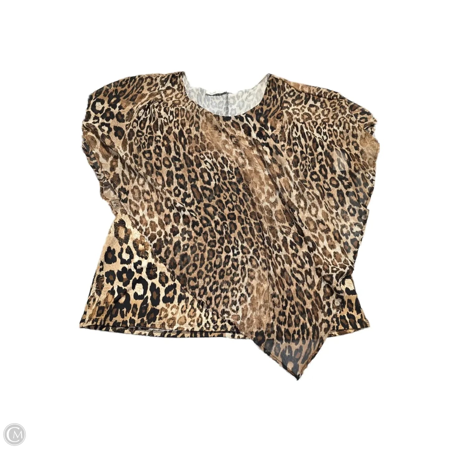 Top Short Sleeve By Studio Works In Animal Print, Size: Xl