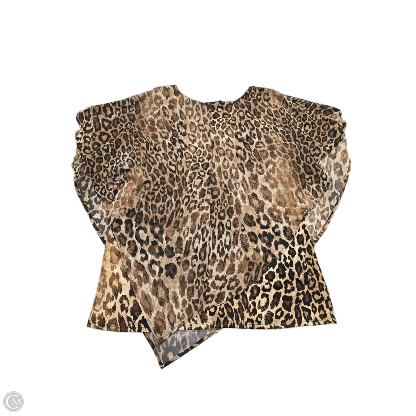 Top Short Sleeve By Studio Works In Animal Print, Size: Xl