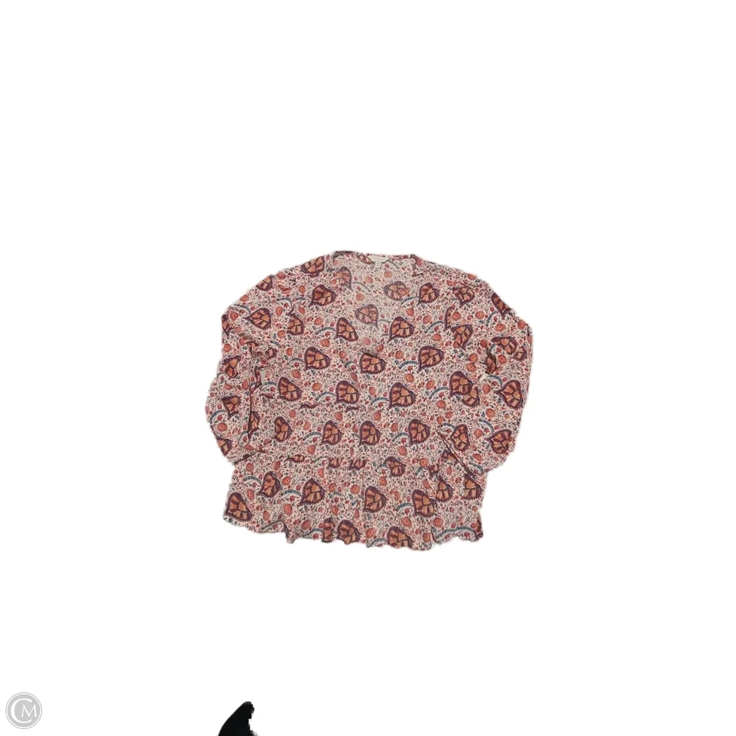 Top 3/4 Sleeve By Lucky Brand In Blue Red & White, Size: M