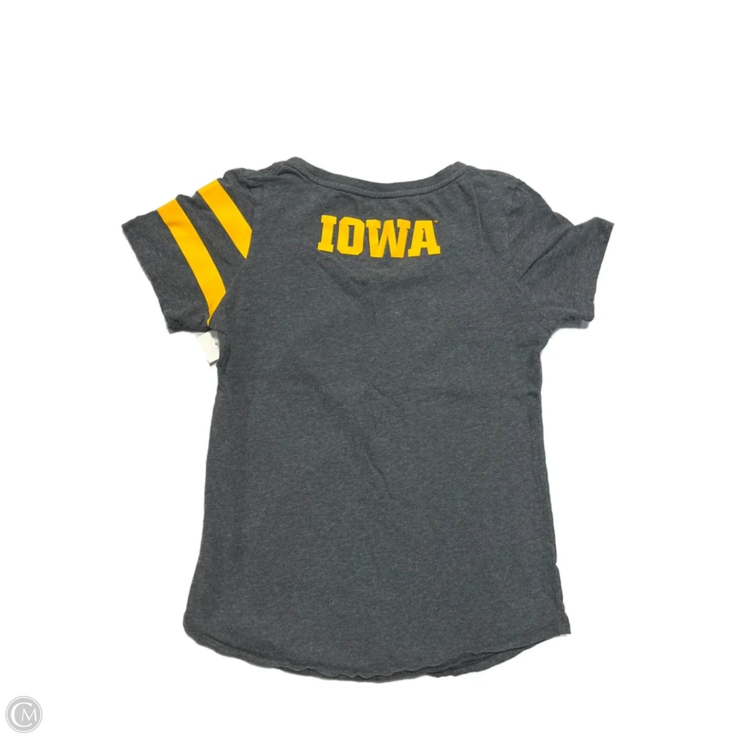 Top Short Sleeve By Nike In Grey & Yellow, Size: M