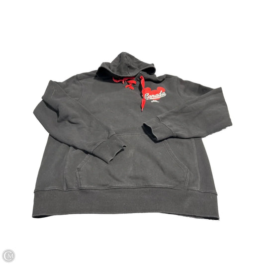 Sweatshirt Hoodie By Disney In Black, Size: L