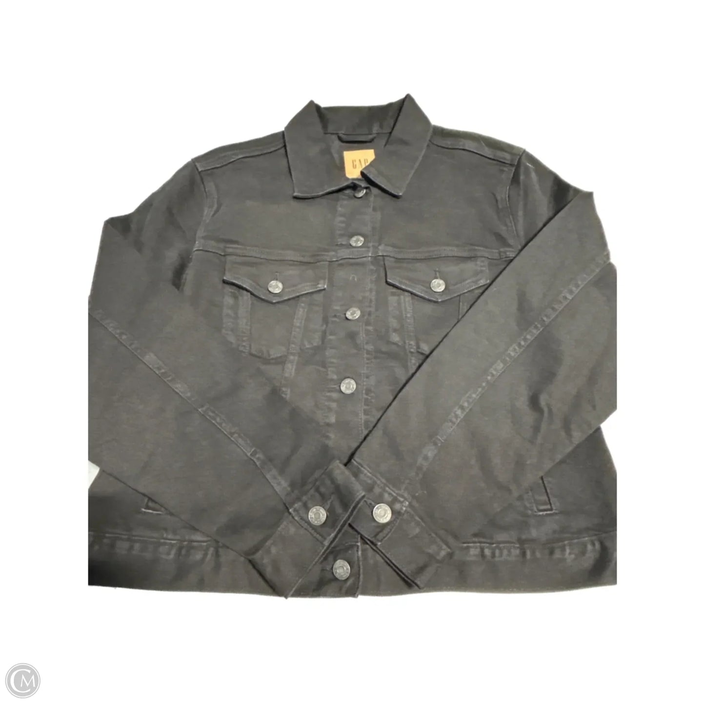 Jacket Denim By Gap In Black Denim, Size: Xl