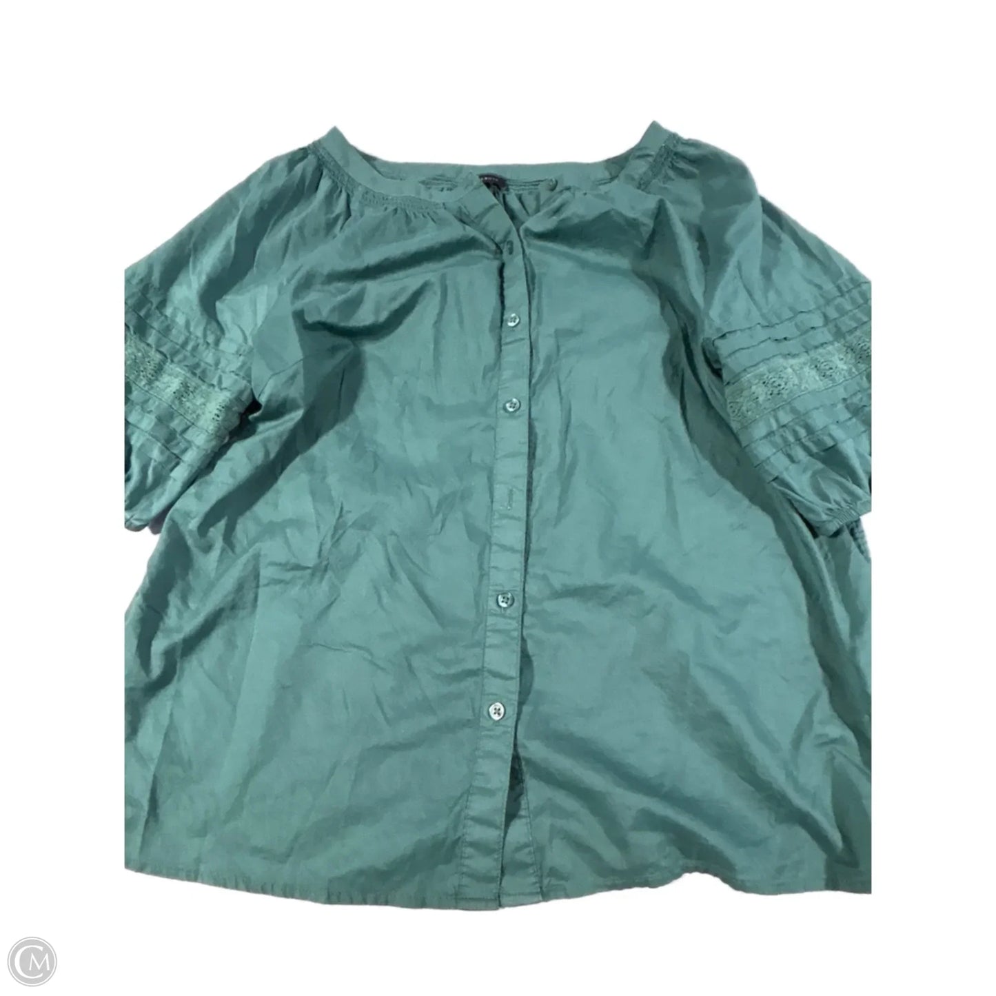 Top Short Sleeve By Talbots In Green, Size: L