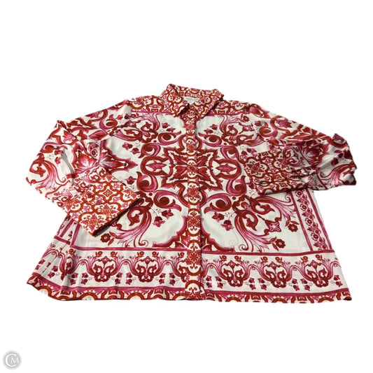 Top Long Sleeve By Rachel Zoe In Red & White, Size: L