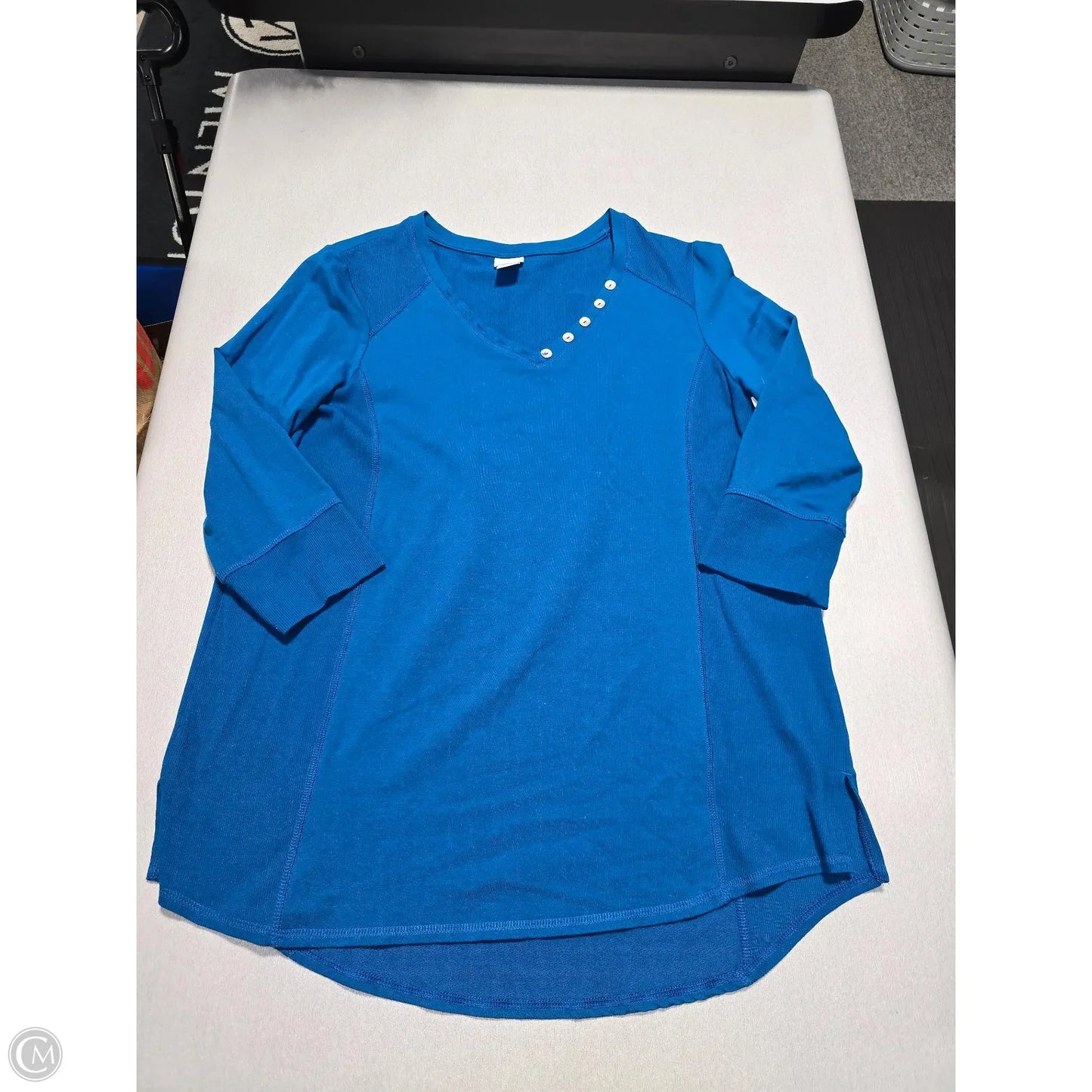 Top 3/4 Sleeve By Chicos In Blue, Size: L