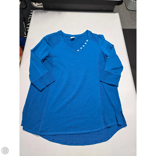 Top 3/4 Sleeve By Chicos In Blue, Size: L