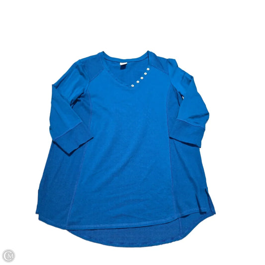 Top 3/4 Sleeve By Chicos In Blue, Size: L