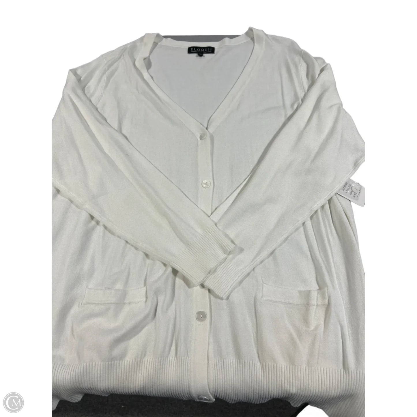 Cardigan By Eloquii In White, Size: 1x