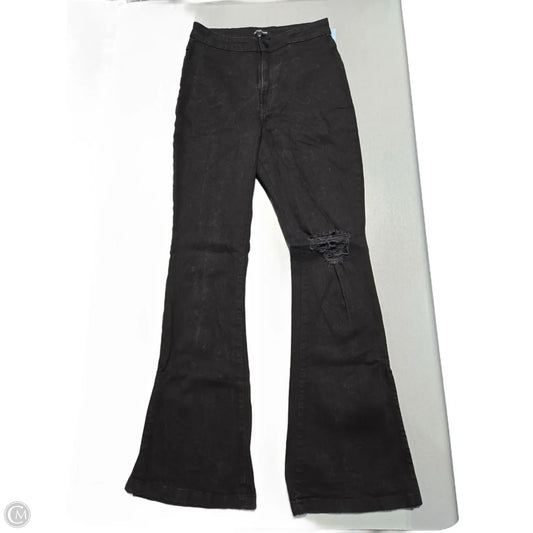 Jeans Flared By Pretty Little Thing In Black Denim, Size: 10