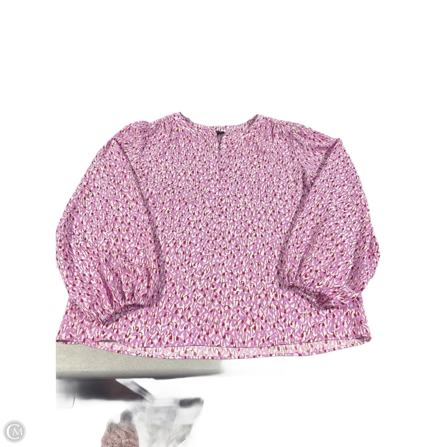 Top Long Sleeve By Ann Taylor In Pink & Red, Size: L