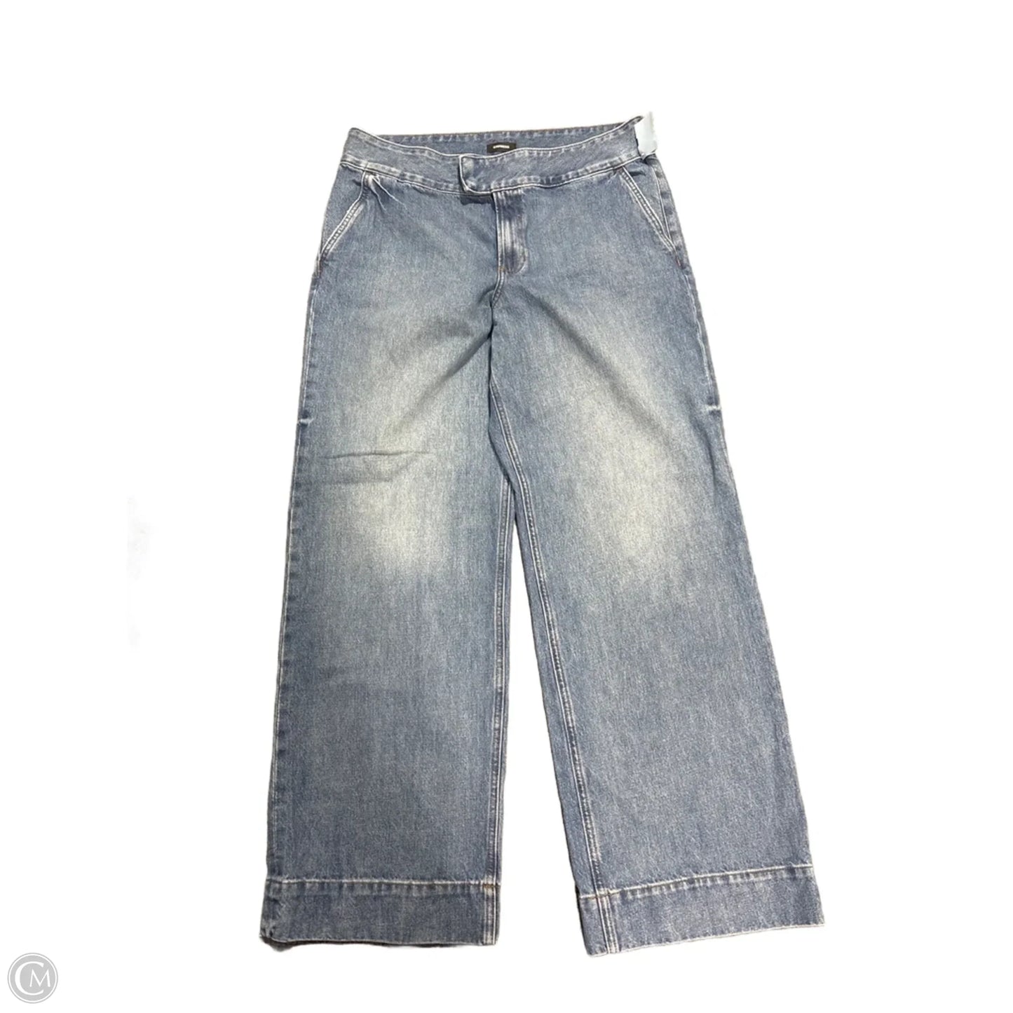 Jeans Wide Leg By Express In Blue Denim, Size: 14