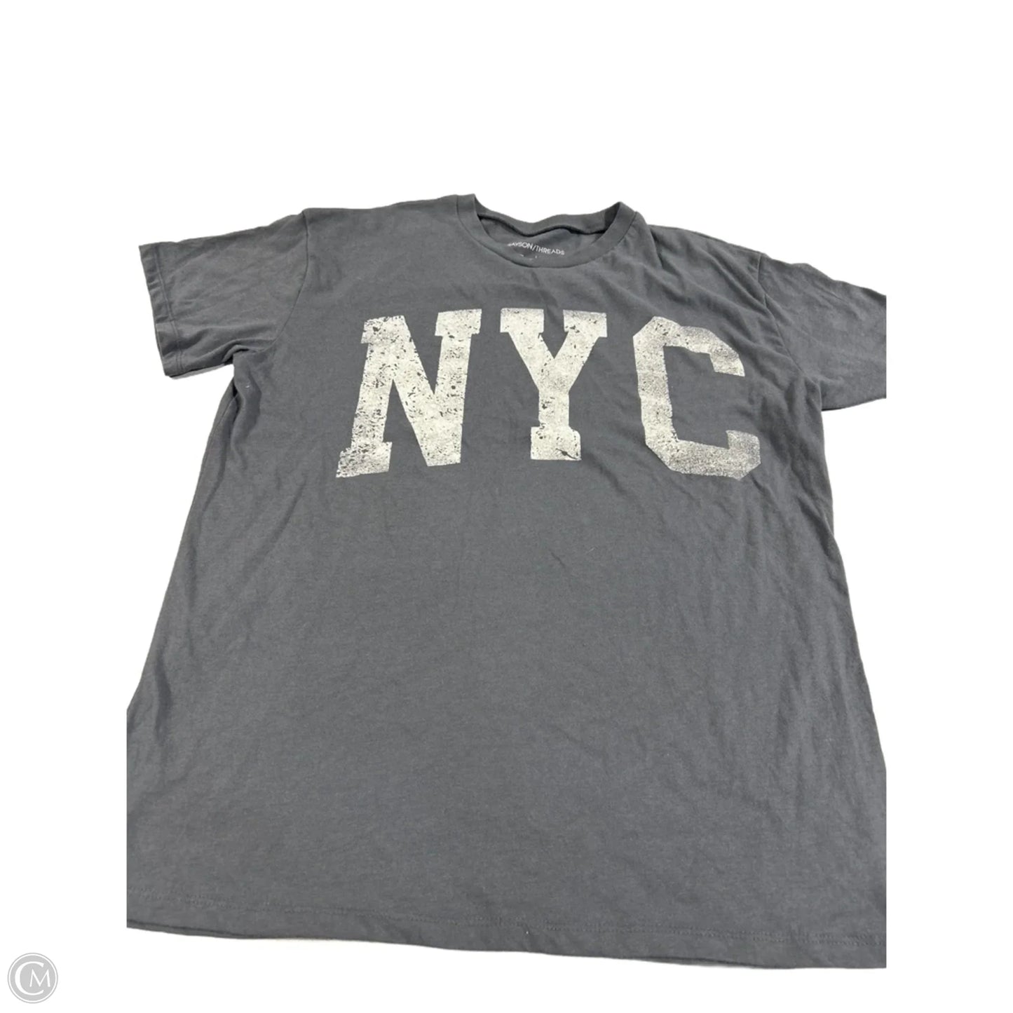 Top Short Sleeve By Grayson Threads In Grey, Size: L