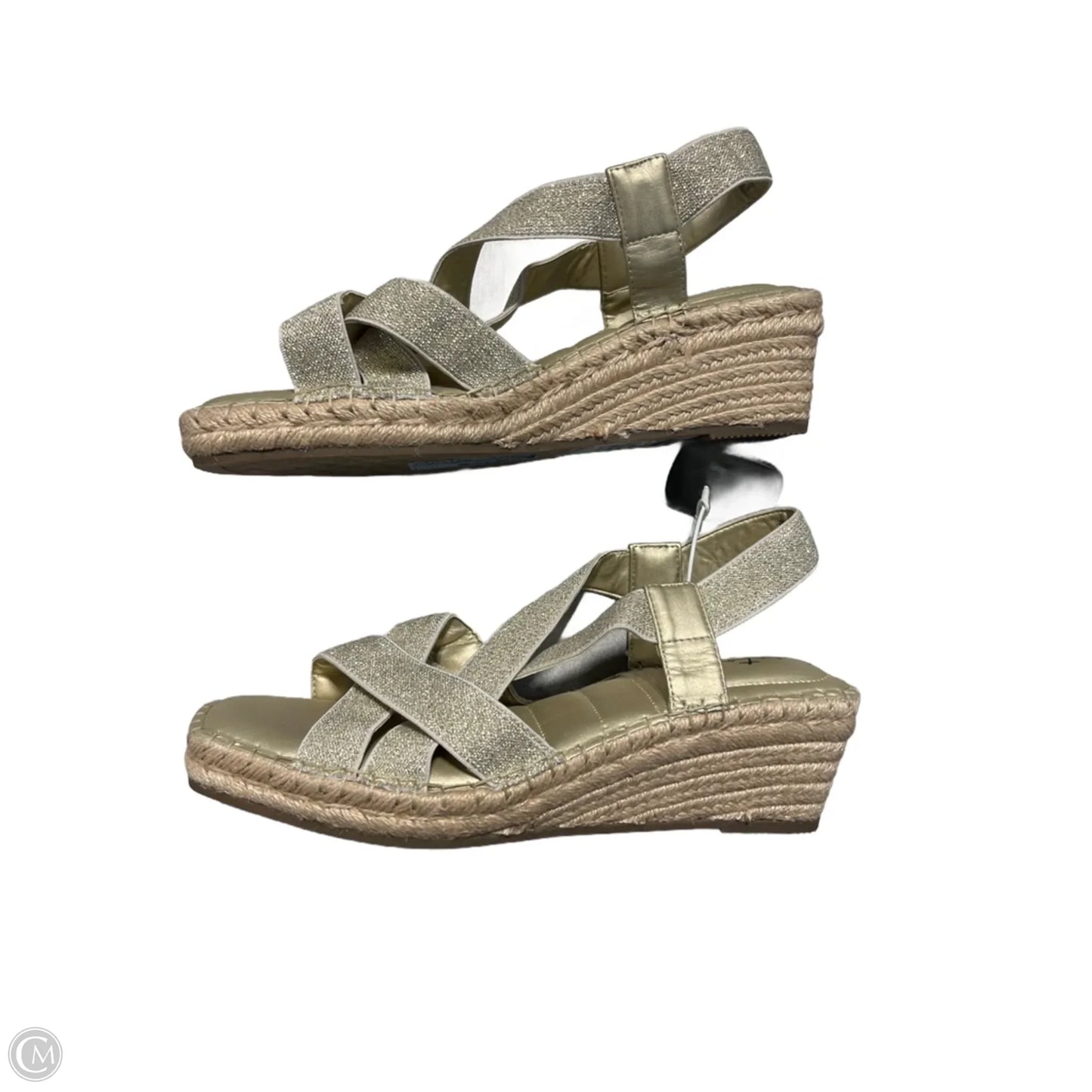 Sandals Heels Wedge By Me Too In Gold, Size: 11