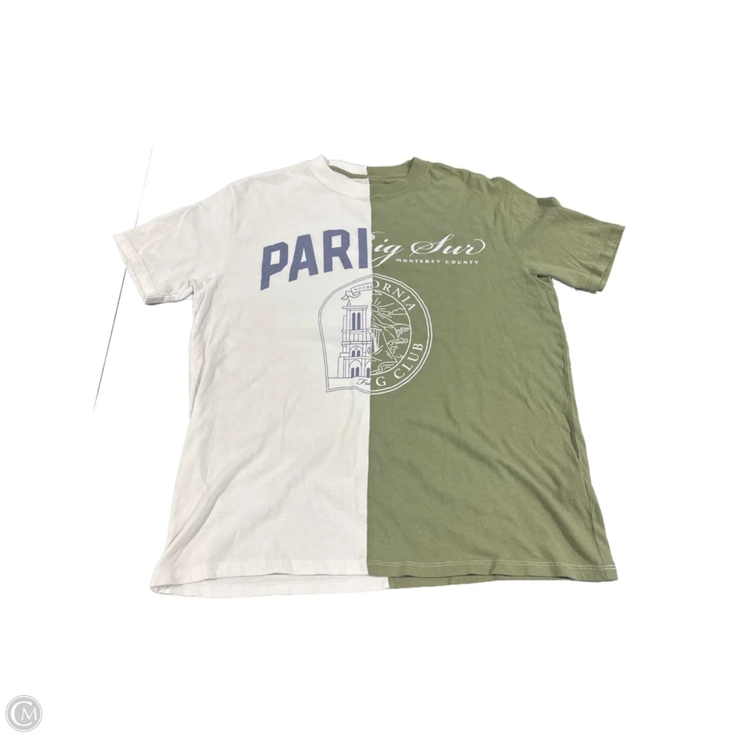Top Short Sleeve By Abercrombie And Fitch In Green & White, Size: Xs
