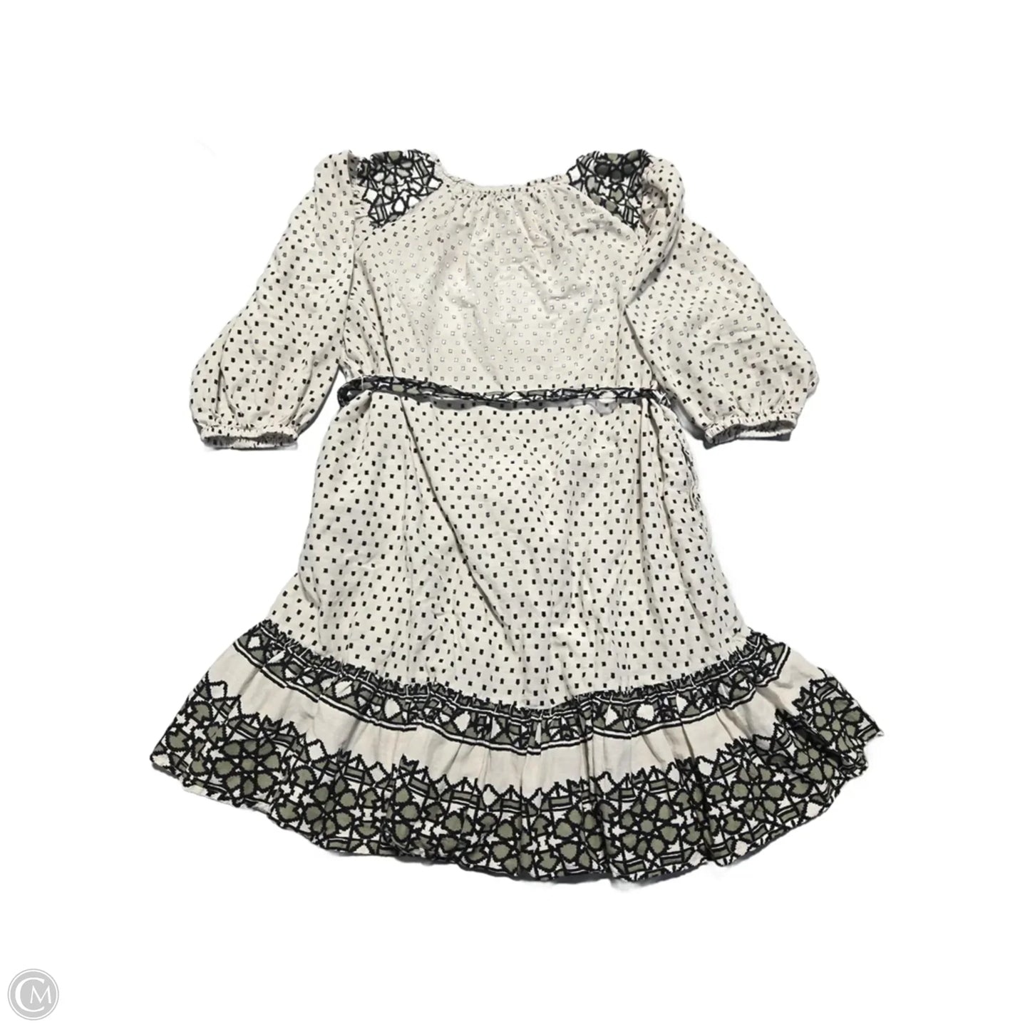 Dress Casual Short By Knox Rose In Cream & Green, Size: S