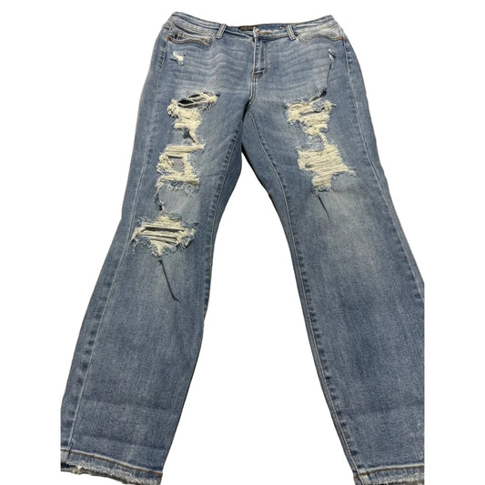 Jeans Boyfriend By Judy Blue In Blue Denim, Size: 12