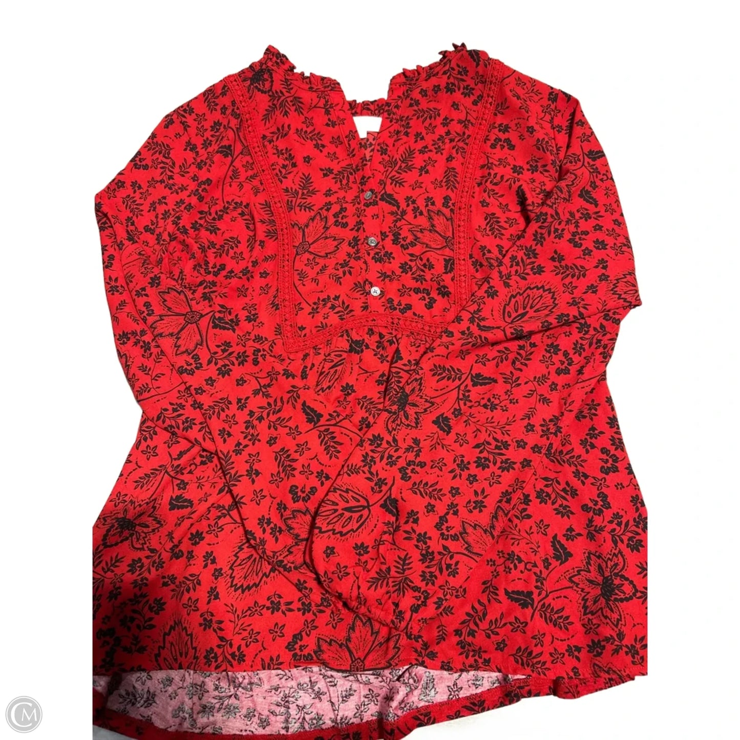 Top Long Sleeve By Loft In Red, Size: L