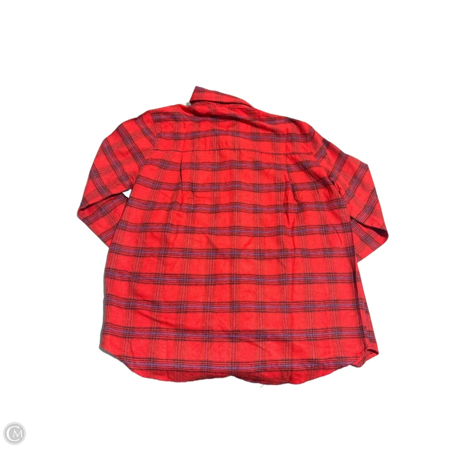 Top Long Sleeve By La Miel In Plaid Pattern, Size: M