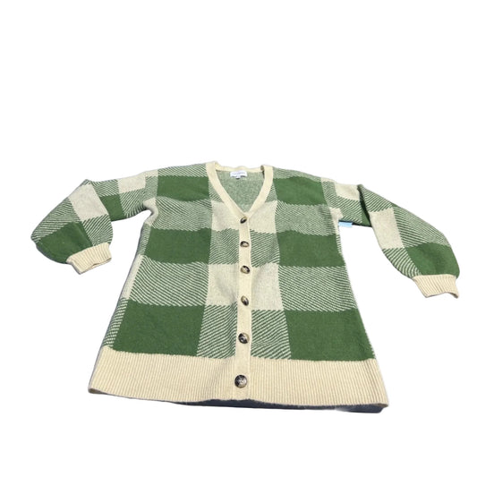 Sweater Cardigan By Cme In Cream & Green, Size: S