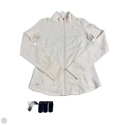 Athletic Jacket By Fabletics In Cream, Size: M