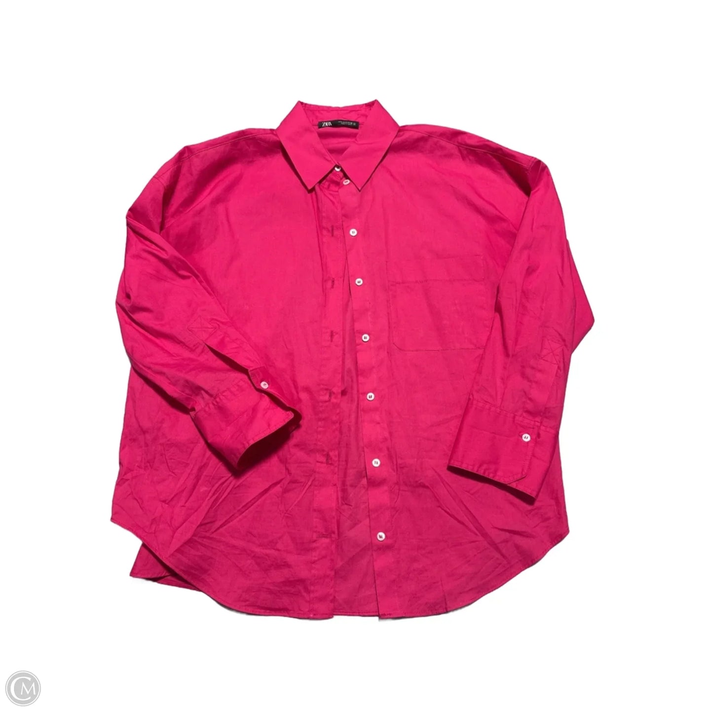 Top Long Sleeve By Zara In Pink, Size: S