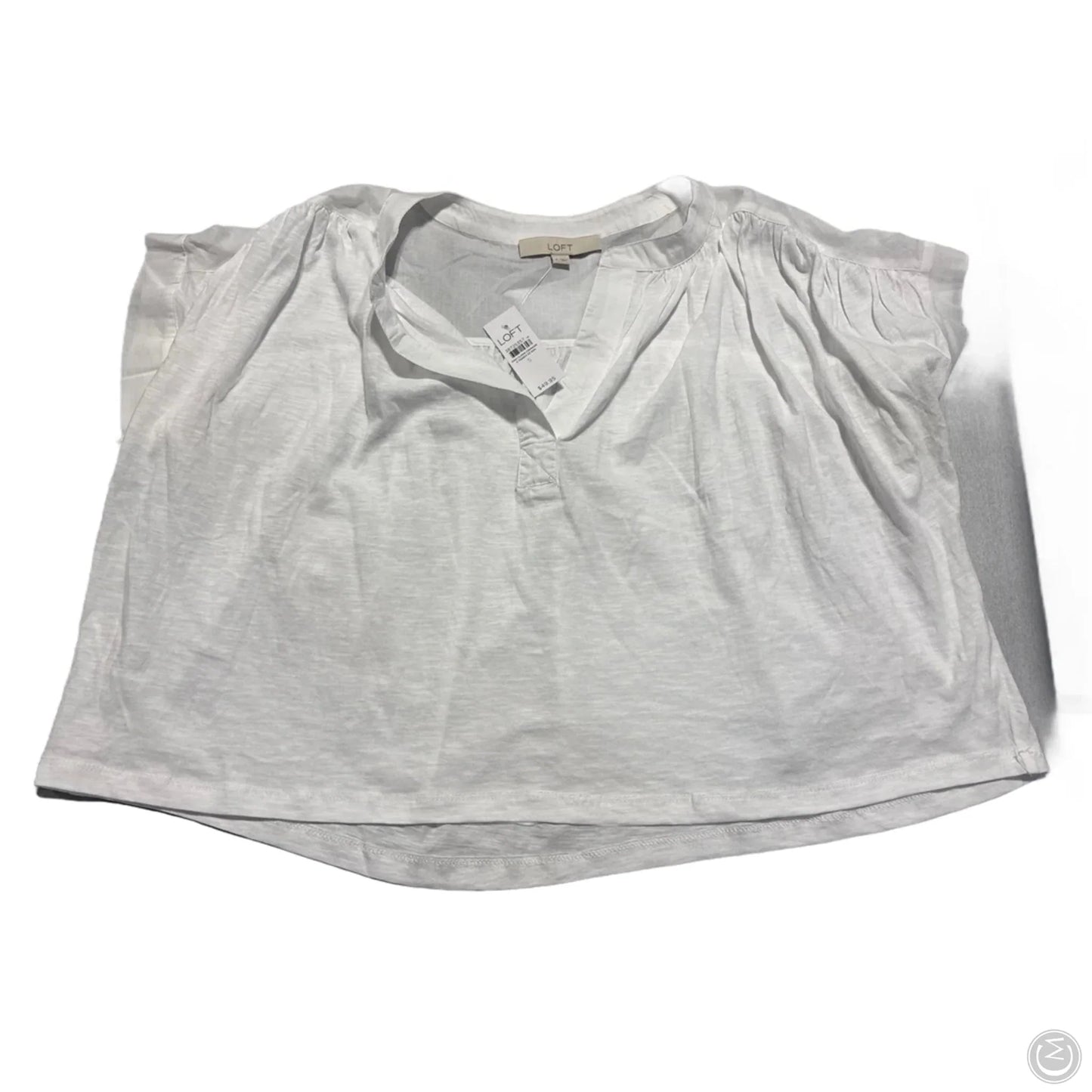 Top Short Sleeve By Loft In White, Size: S