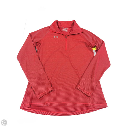 Athletic Top Long Sleeve Collar By Under Armour In Coral, Size: Xs