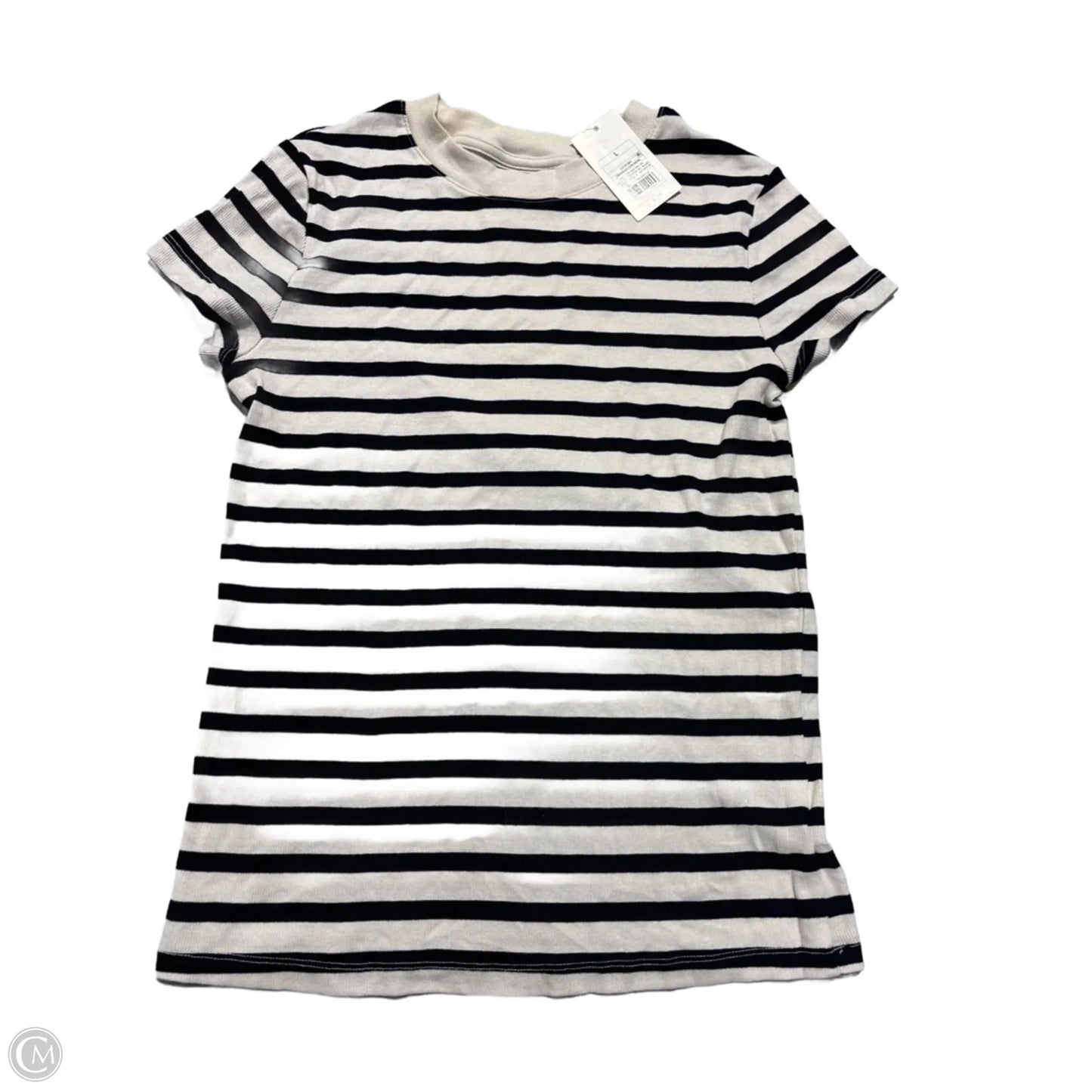 Top Short Sleeve By A New Day In Striped Pattern, Size: L