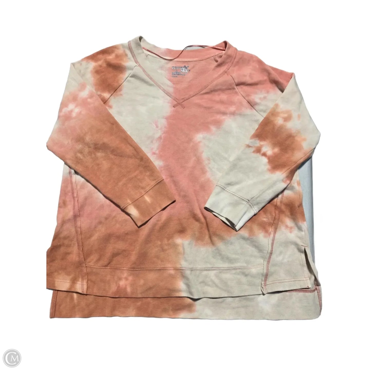 Top Long Sleeve By Terra & Sky In Tie Dye Print, Size: 1x