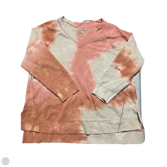 Top Long Sleeve By Terra & Sky In Tie Dye Print, Size: 1x