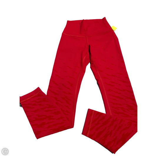 Athletic Leggings By Lululemon In Red, Size: Xs