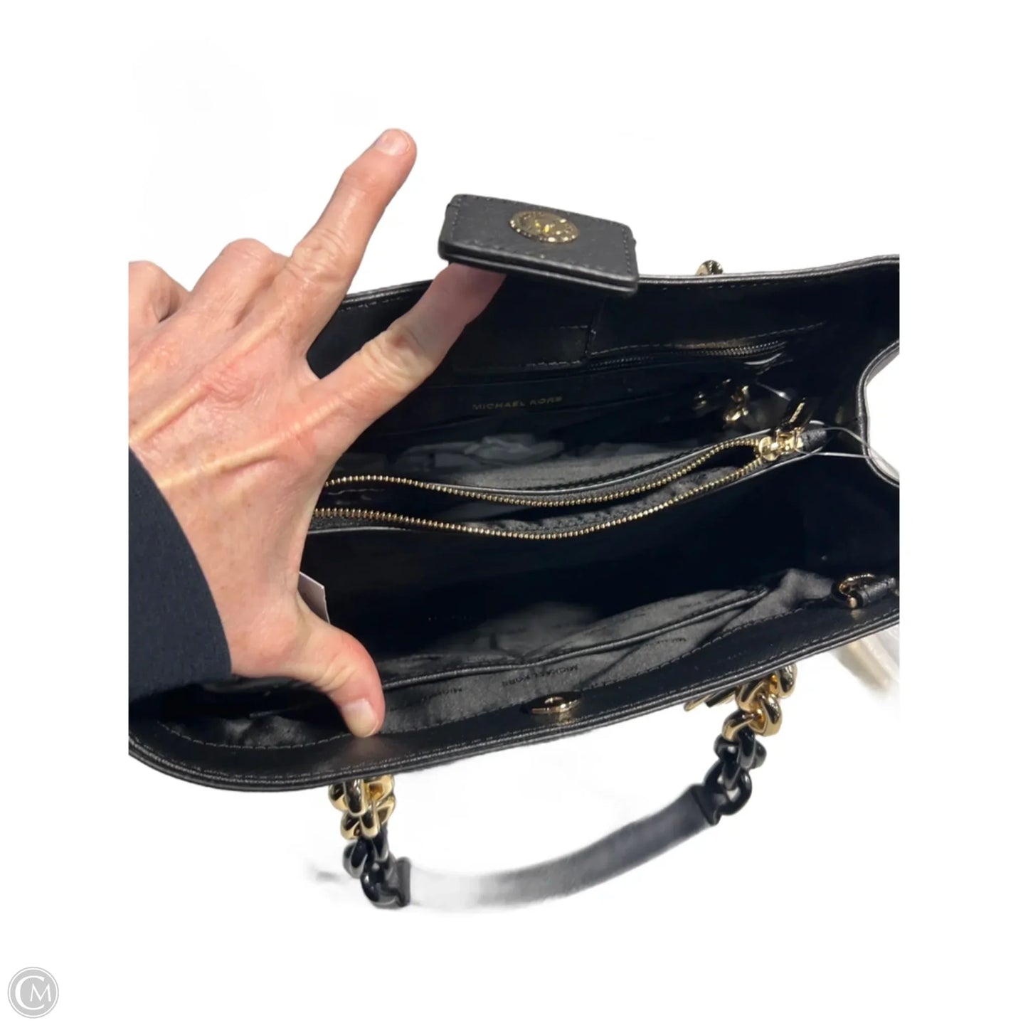 Handbag Leather By Michael By Michael Kors, Size: Large