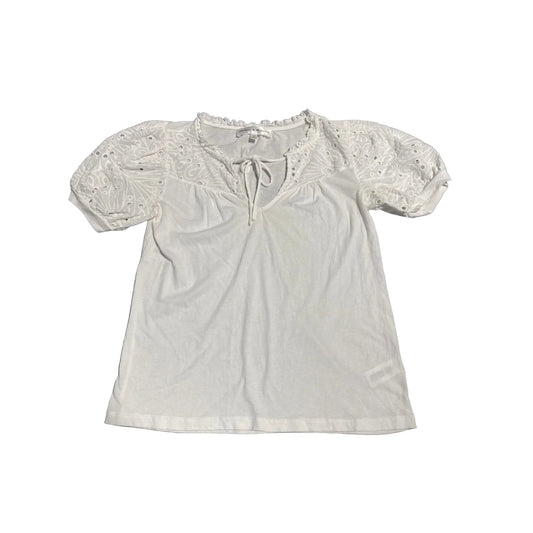 Top Short Sleeve By Chelsea And Theodore In White, Size: S