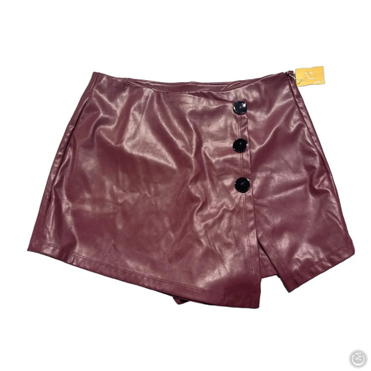 Skirt Midi By Haute Monde In Maroon, Size: L