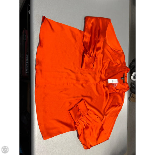 Blouse Long Sleeve By White House Black Market In Orange, Size: Xlarge