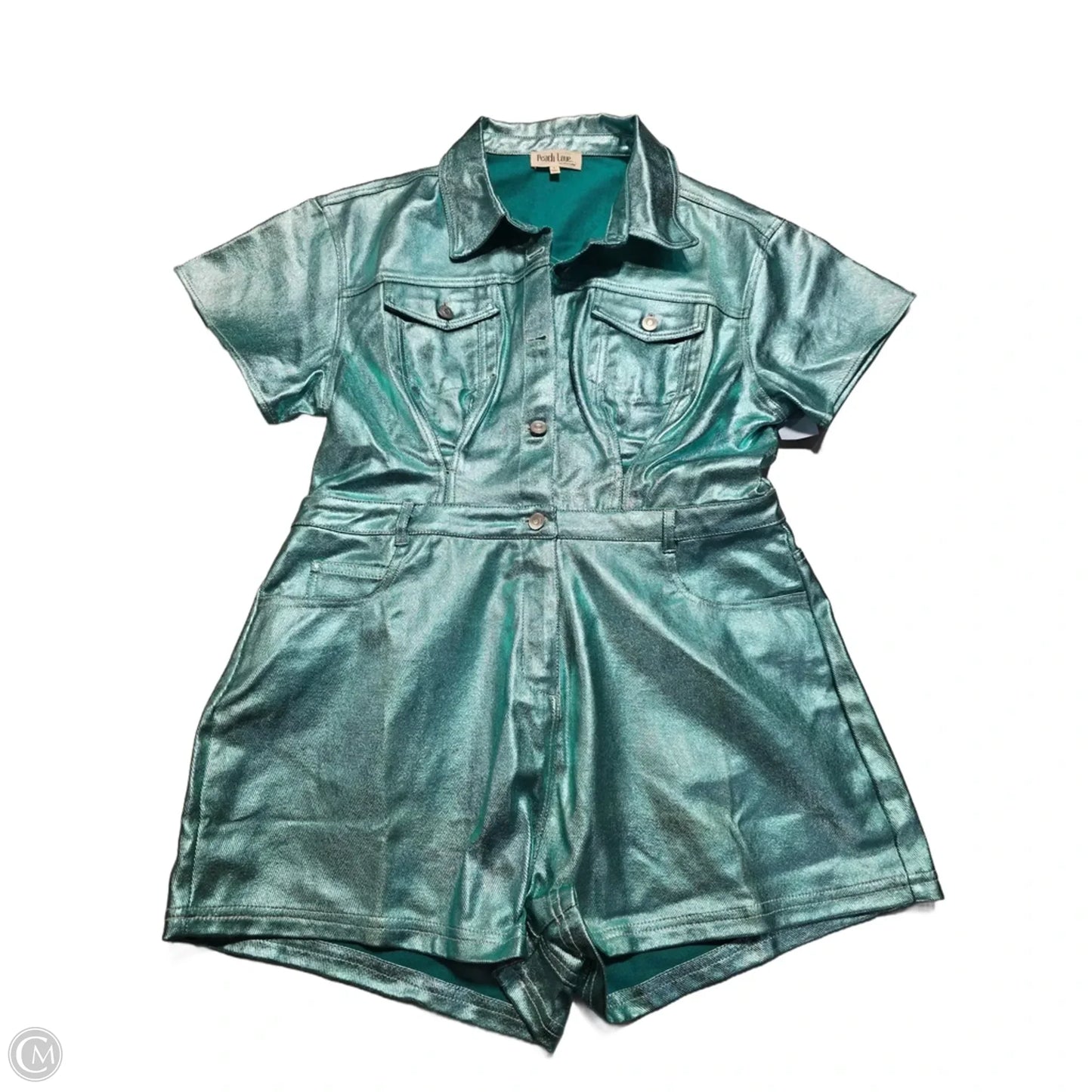 Romper By Peach Love Cream California In Teal, Size: L