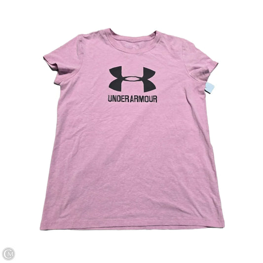 Athletic Top Short Sleeve By Under Armour In Pink, Size: L
