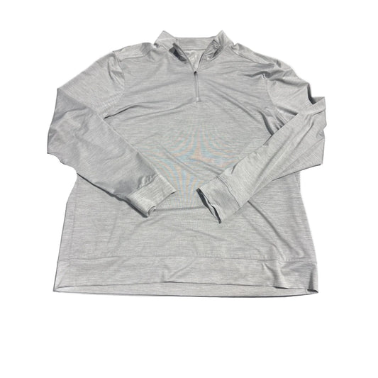Athletic Top Long Sleeve Collar By Antigua In Grey, Size: L
