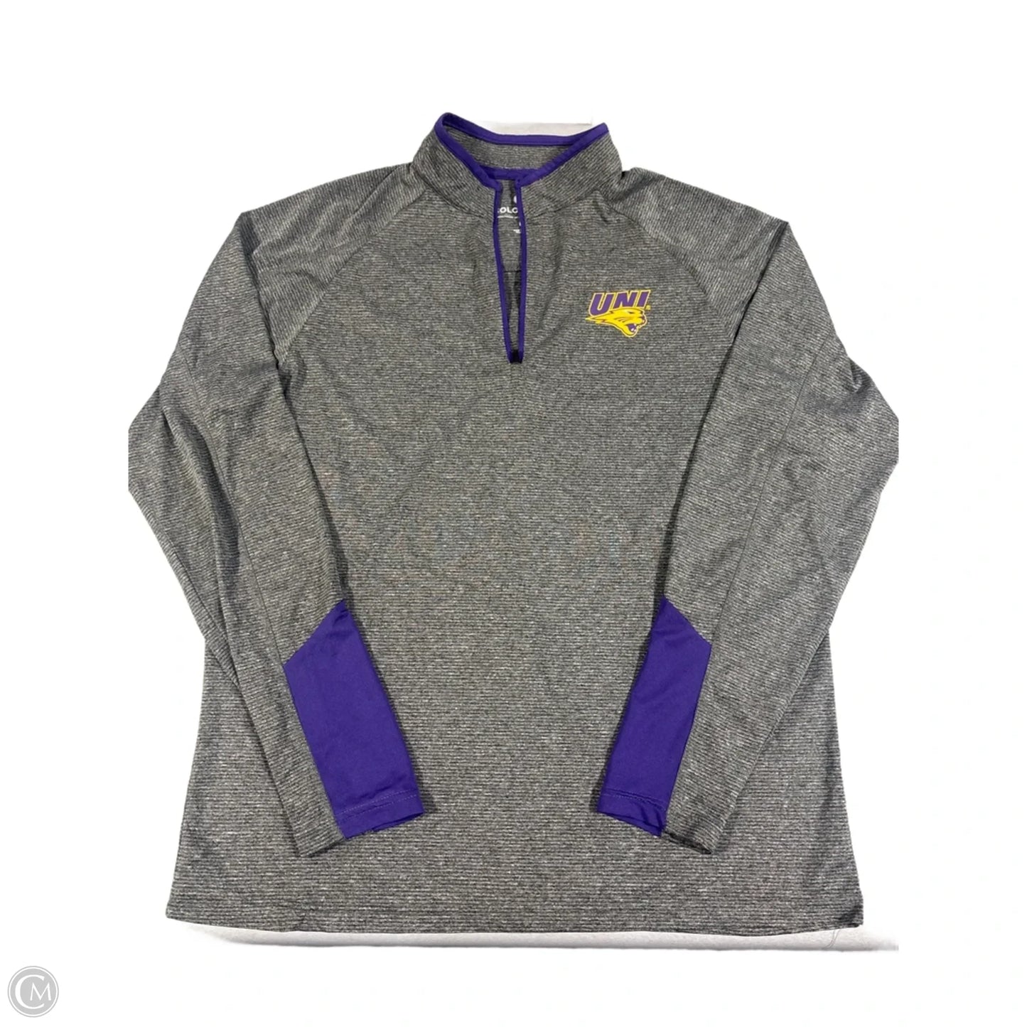 Athletic Top Long Sleeve Collar By Colosseum In Grey, Size: M