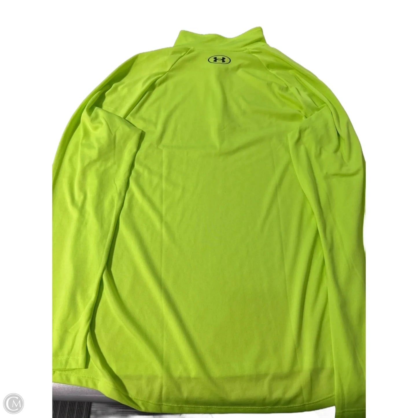 Athletic Top Long Sleeve Collar By Under Armour In Yellow, Size: L