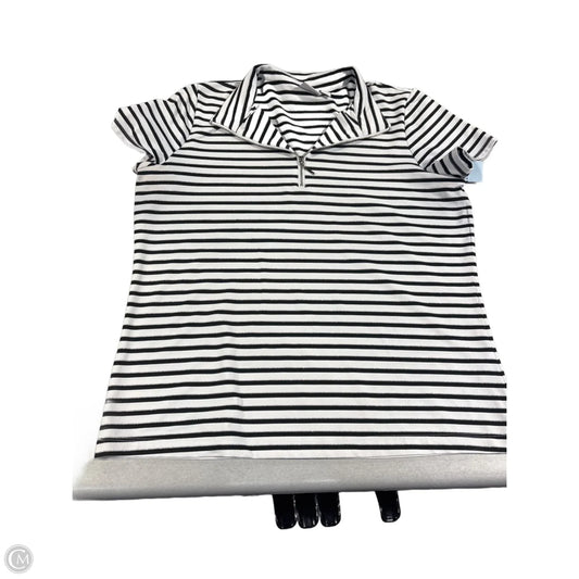 Top Short Sleeve By Chicos In Striped Pattern, Size: L