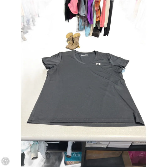 Athletic Top Short Sleeve By Under Armour In Black, Size: Xl