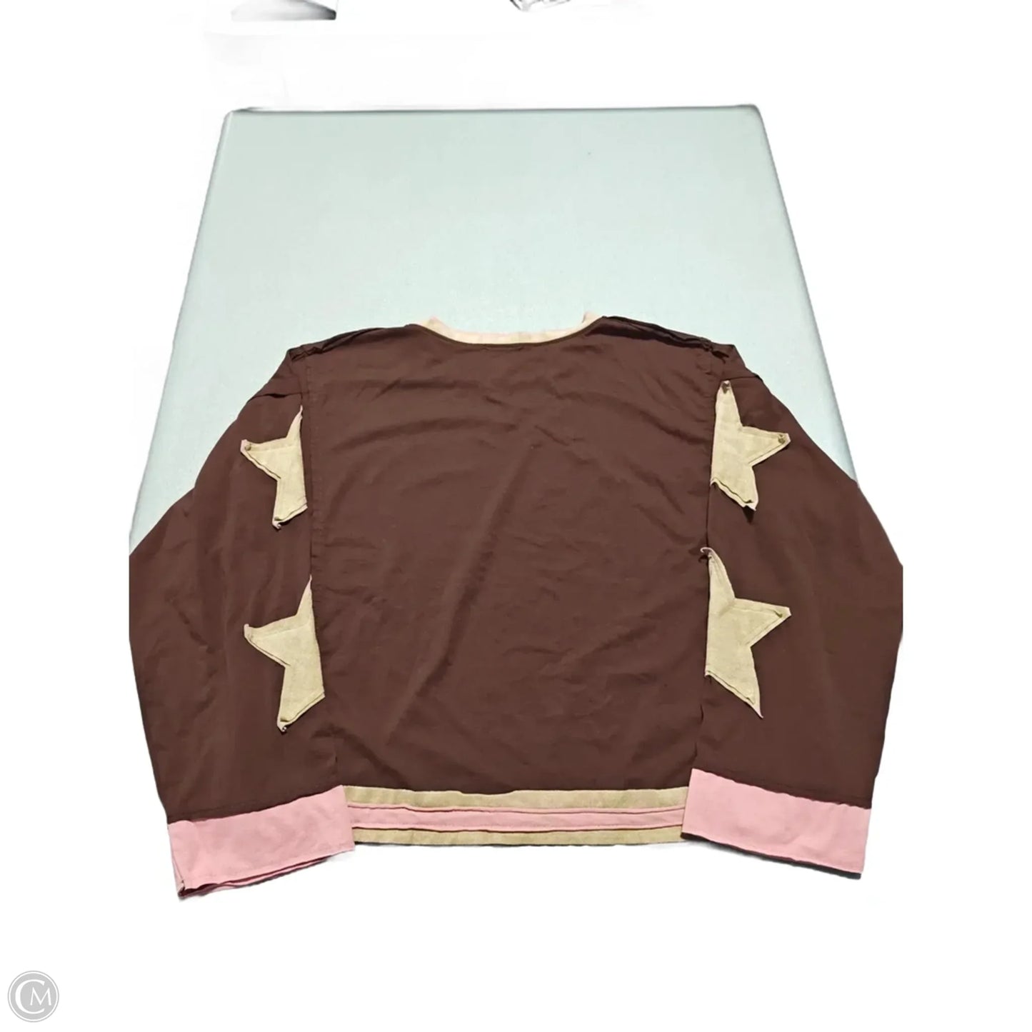 Top Long Sleeve By Cmc In Brown, Size: M