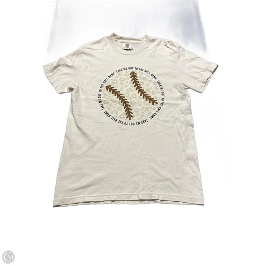 Top Short Sleeve Basic By Comfort Colors In Cream, Size: M